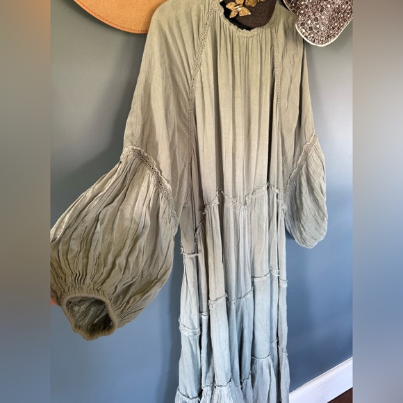 Free People in the moment midi Maxi Dress sage green sz medium - Picture 7 of 10